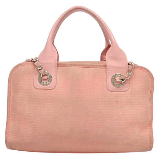 Chanel Deauville Tote Canvas, PINK, CANVAS, Handbag