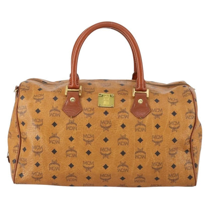 MCM Vicetos travel bag logogram boston, BROWN, CANVAS, Travel bag