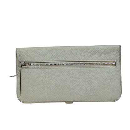 Hermes Dogon Duo Combined Wallet Leather, GRAY, LEATHER, Wallets