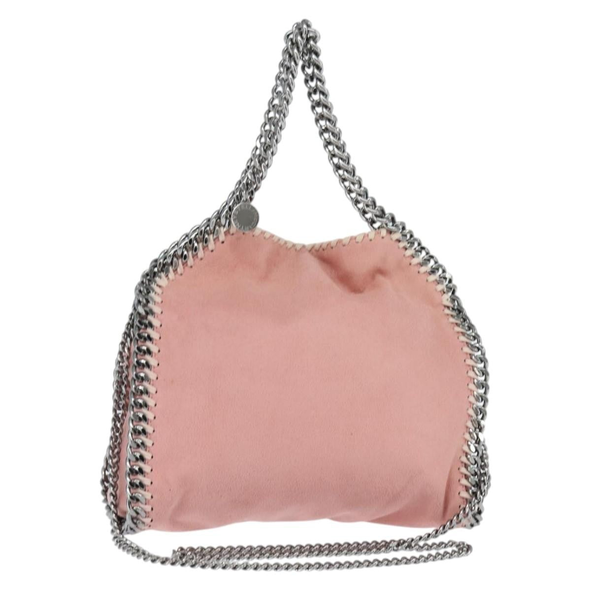Stella McCartney Falabella Fold Over Crossbody Bag Shaggy Deer, PINK, POLYESTER, Shoulder bag