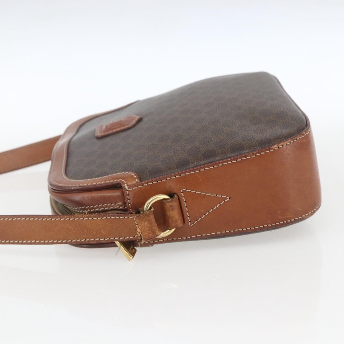 Celine Vintage Macadam Shoulder Bag Canvas and Leather, BROWN, CANVAS, Shoulder bag