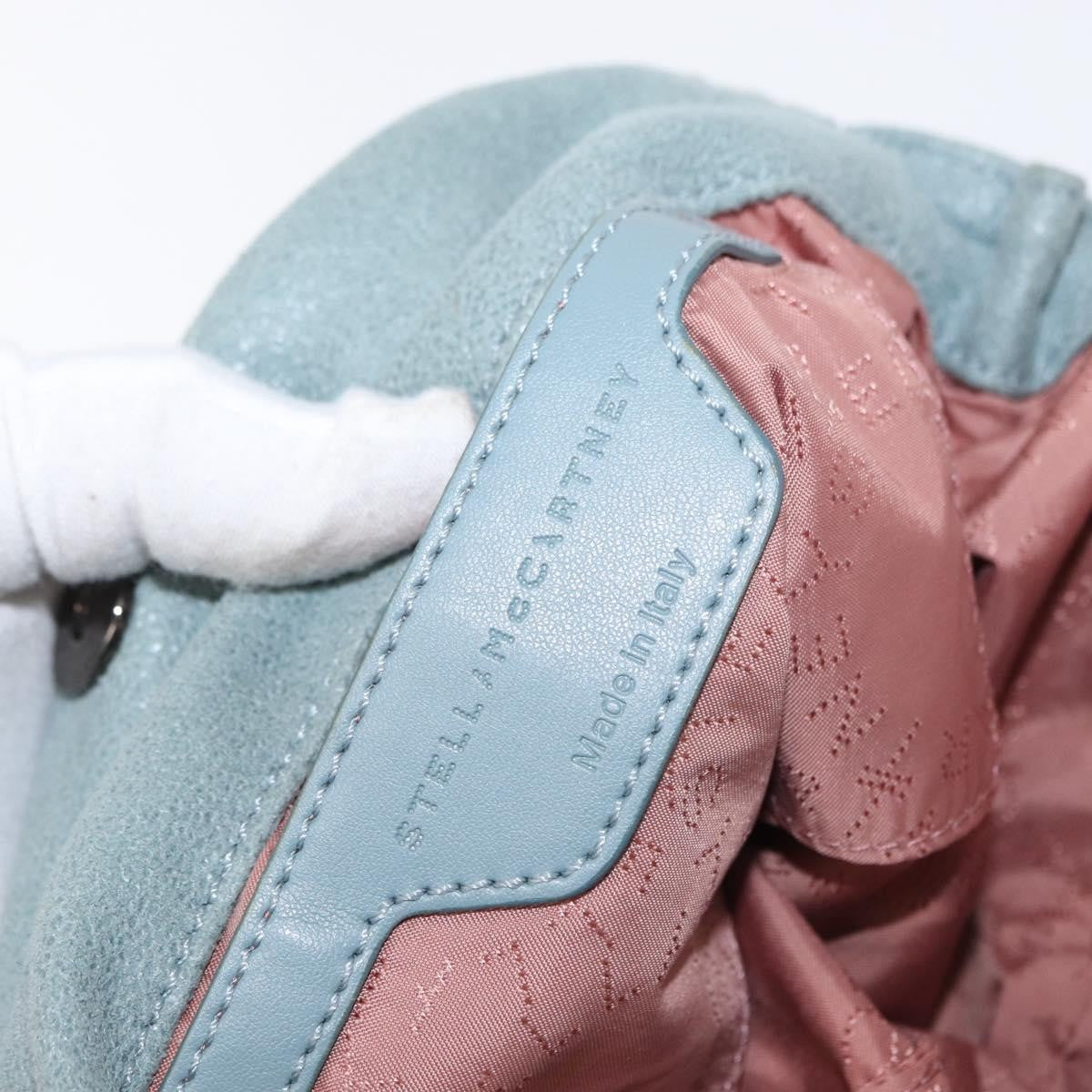 Stella McCartney Falabella Fold Over Bag Shaggy Deer, BLUE, SUEDE, Shoulder bag