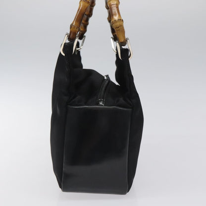 Gucci Bamboo Top Handle Tote Nylon, BLACK, NYLON, Tote bag