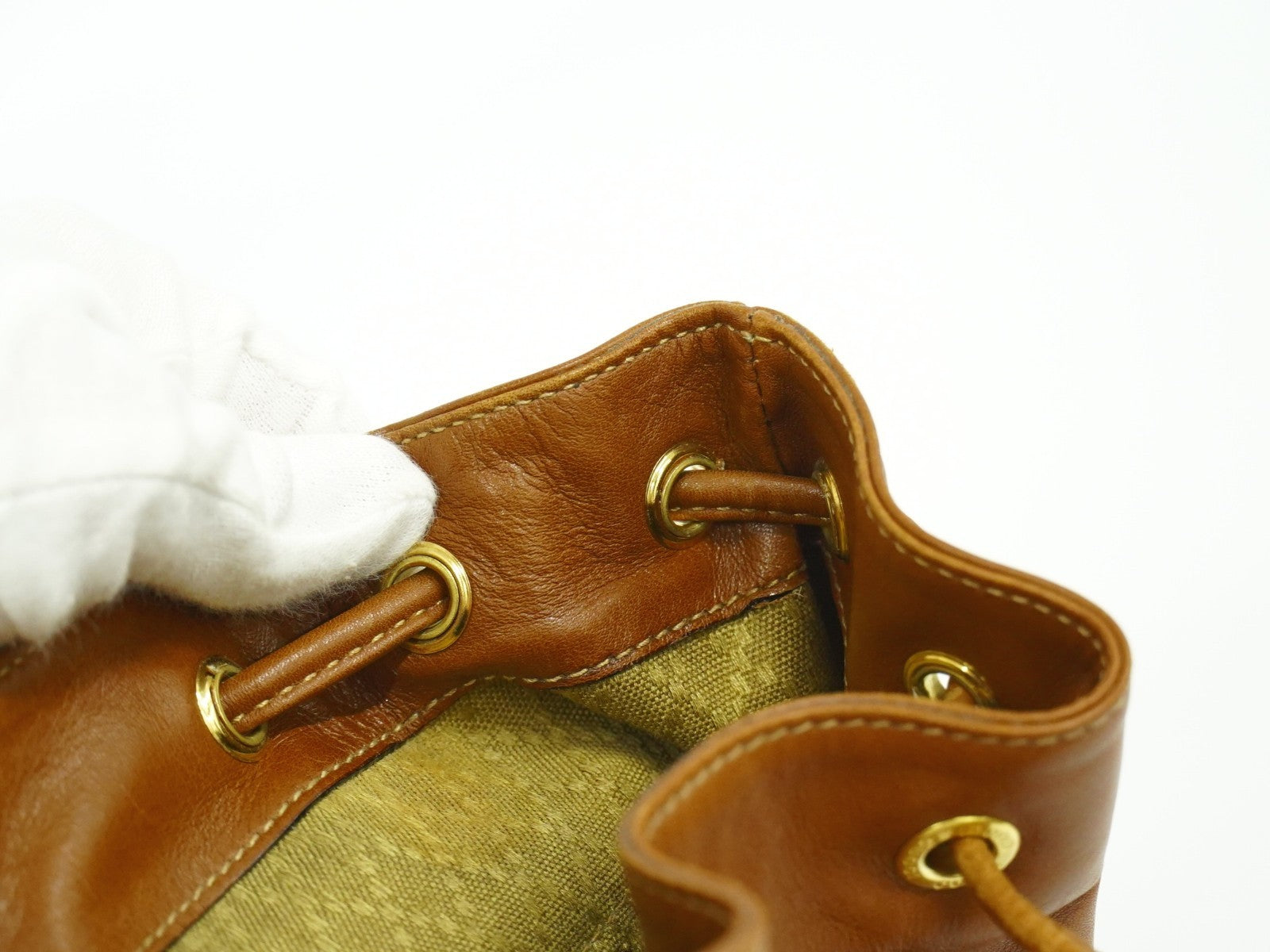 Gucci Vintage Bamboo Backpack Leather, BROWN, LEATHER, Backpack