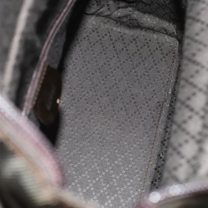 Gucci Vintage Bamboo Handle Bag Nylon, BROWN, NYLON, Handbag