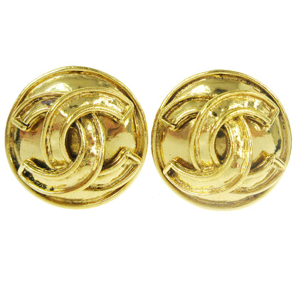 Chanel CC Button Clip-On Earrings Metal, GOLD, GOLD_PLATED, Earrings