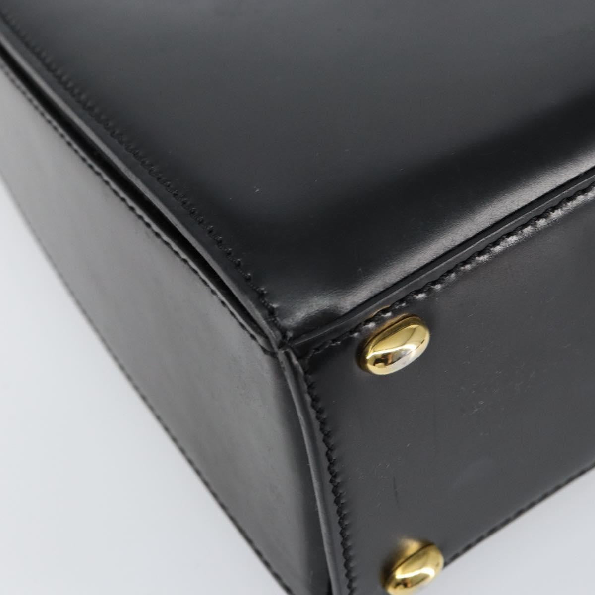 Celine Vintage Convertible Turnlock Top Handle Bag Leather, BLACK, LEATHER, Handbag