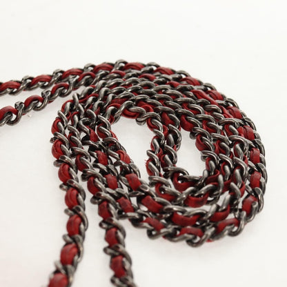 Chanel Diamond Stitch Chain Flap Bag Quilted Iridescent Calfskin, RED, LEATHER, Shoulder bag