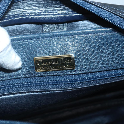Christian Dior Vintage Flap Crossbody Bag Leather, NAVY, LEATHER, Shoulder bag