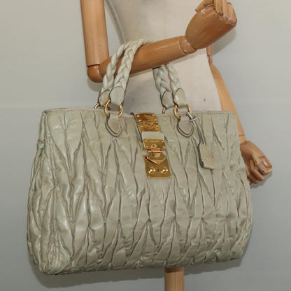 Miu Miu Coffer Convertible Satchel Leather, BEIGE, LEATHER, Handbag