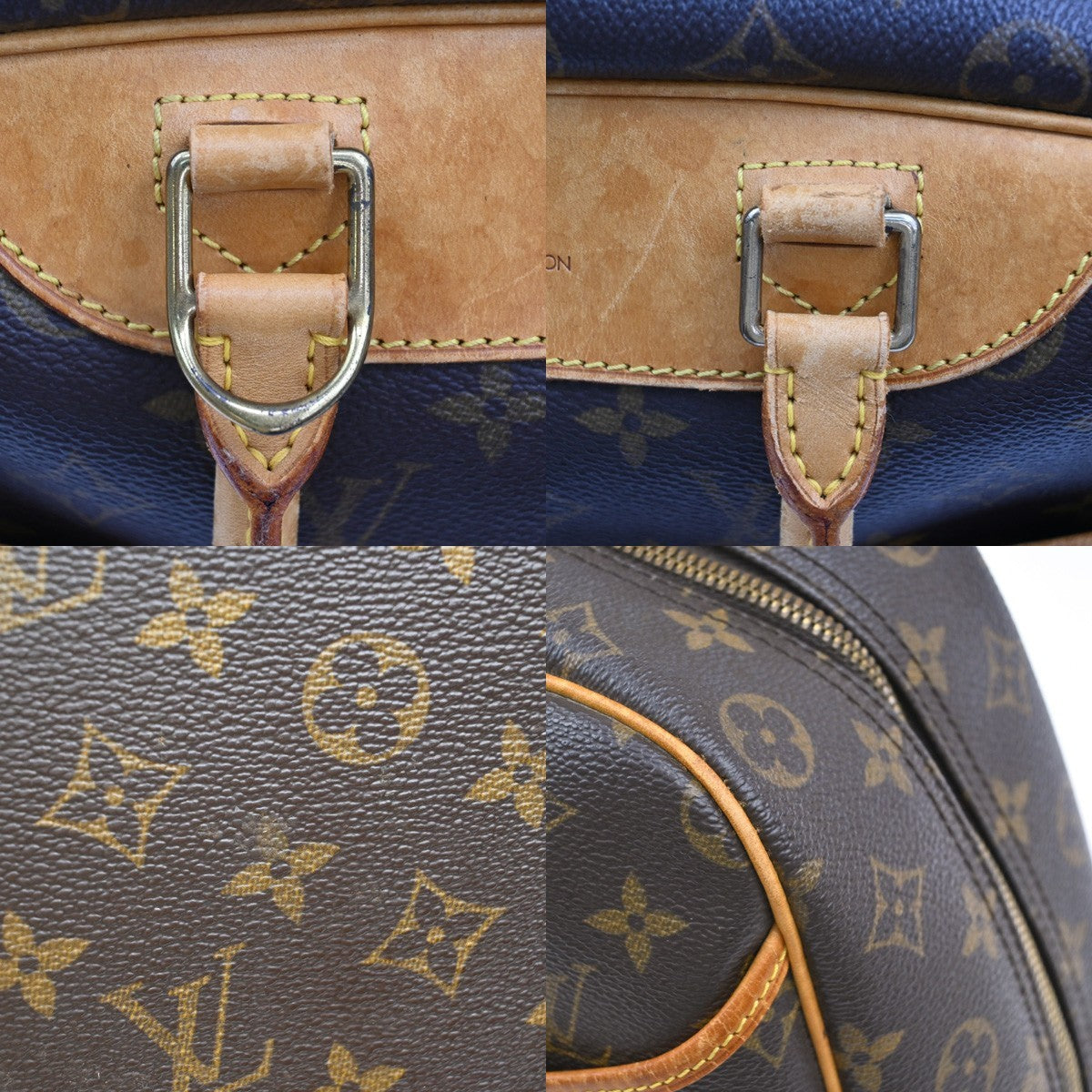 Louis Vuitton Deauville Handbag Monogram Canvas, BROWN, LEATHER, Handbag