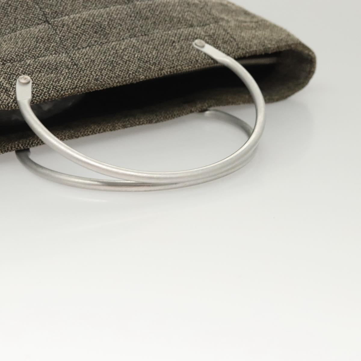 Chanel Vintage Chocolate Bar Tote Quilted Canvas, GRAY, CANVAS, Tote bag