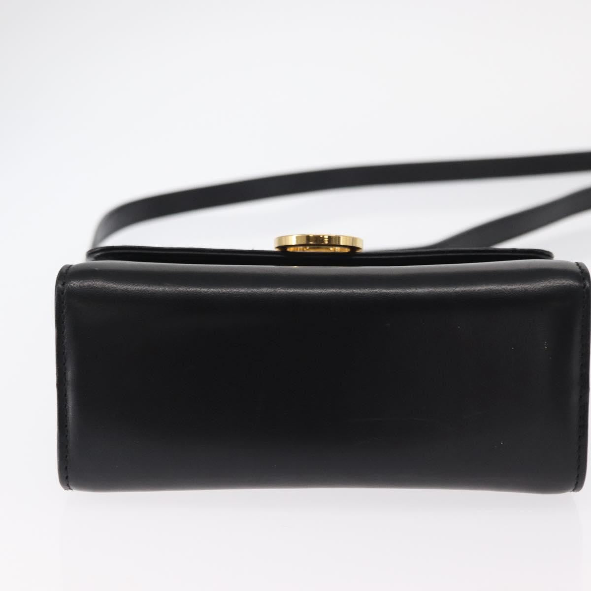 Salvatore Ferragamo Gancini Shoulder Bag Leather, BLACK, LEATHER, Shoulder bag