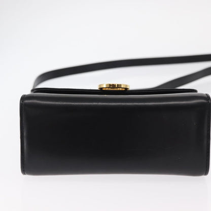 Salvatore Ferragamo Gancini Shoulder Bag Leather, BLACK, LEATHER, Shoulder bag