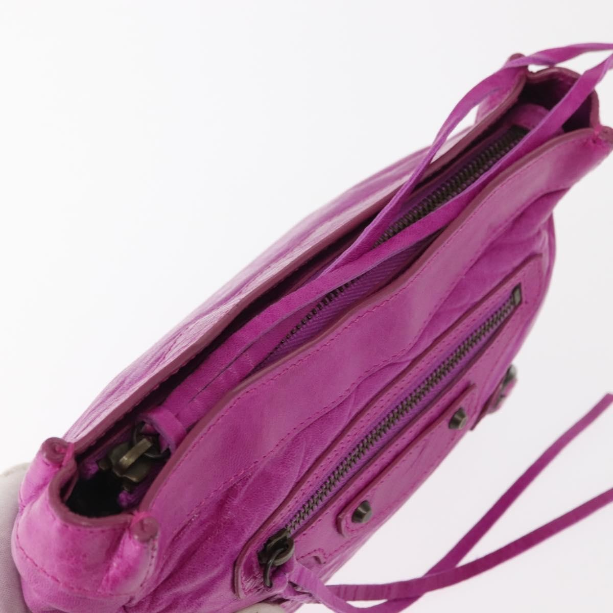 Balenciaga Classic Studs Cosmetic Pouch Leather, PURPLE, LEATHER, Clutche & pouche