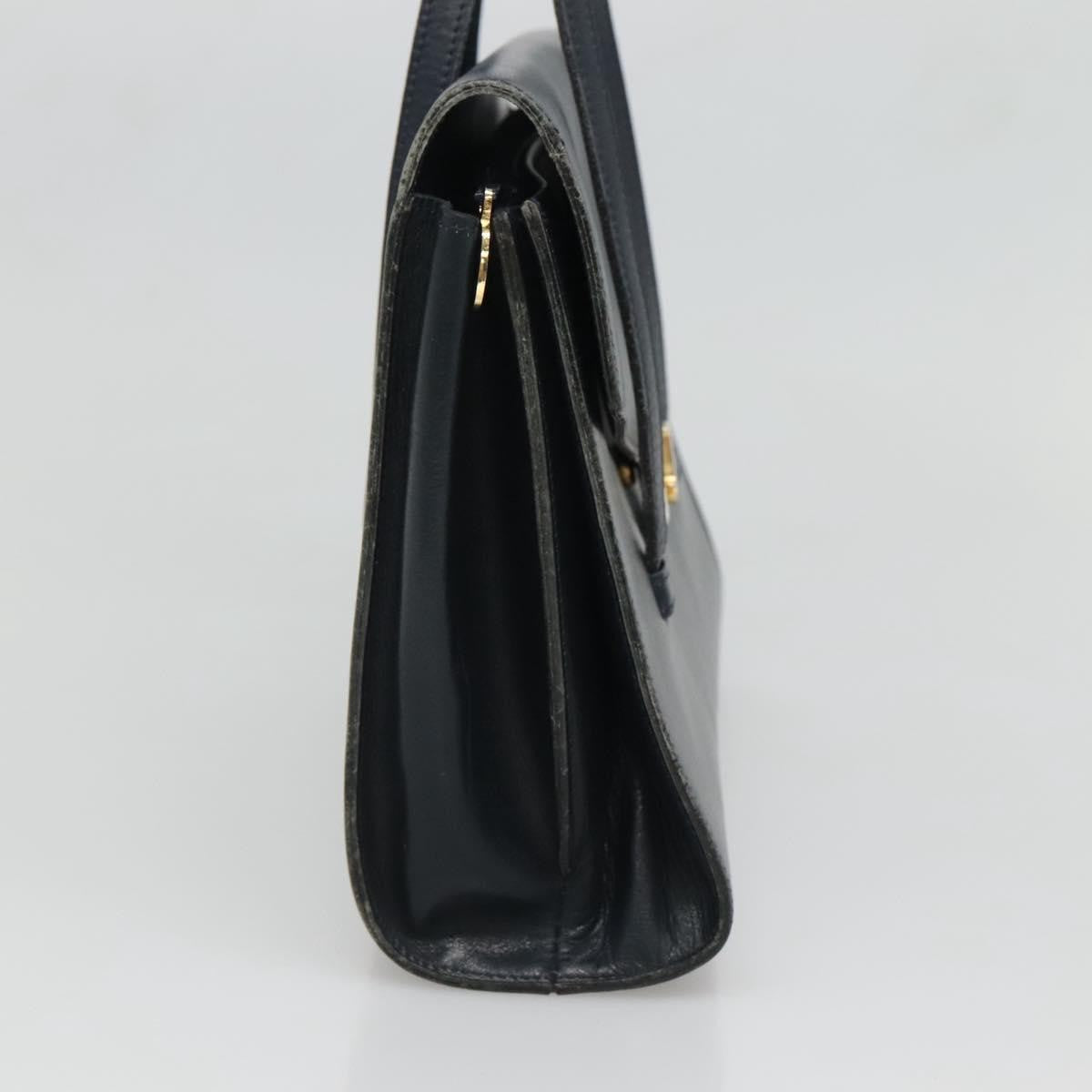 Christian Dior Vintage Handbag Leather, NAVY, LEATHER, Handbag