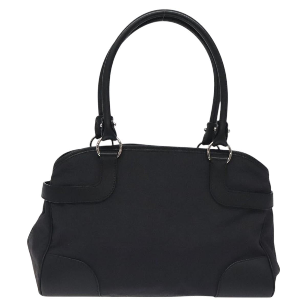 Salvatore Ferragamo Gancini handbag Nylon, BLACK, NYLON, Handbag