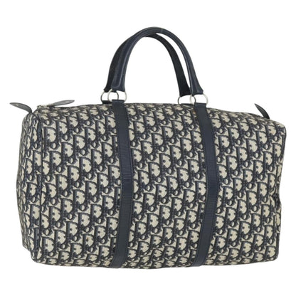 Christian Dior Vintage Trotter Boston Bag Canvas, NAVY, CANVAS, Travel bag