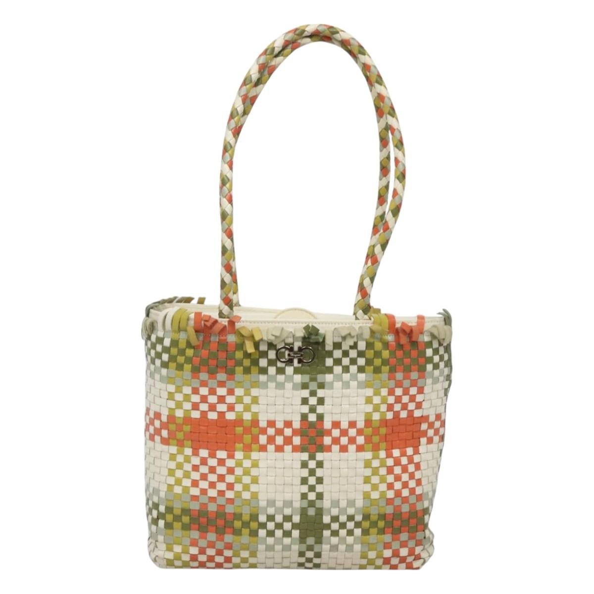 Salvatore Ferragamo Gancini Shoulder Bag Leather, GREEN, LEATHER, Shoulder bag