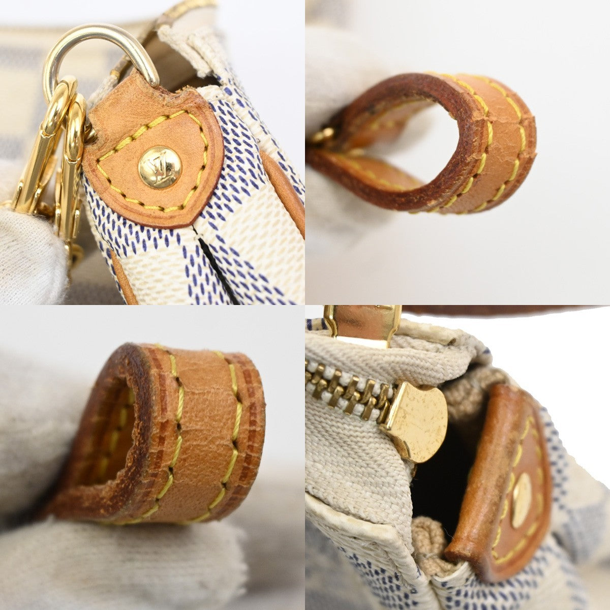 Louis Vuitton Eva Handbag Damier, WHITE, CANVAS, Shoulder bag