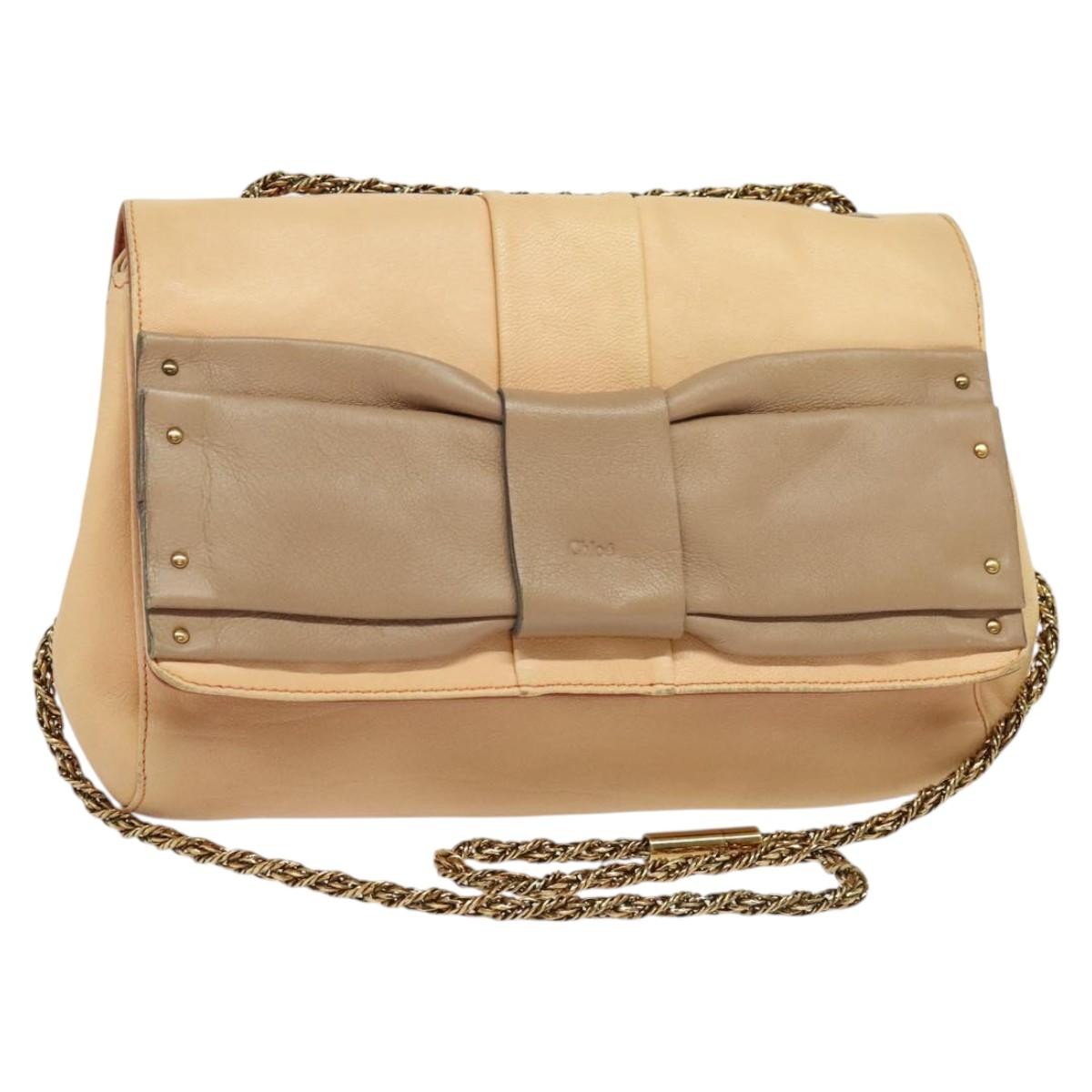 Chloe Vintage Flap shoulder bag Leather, BEIGE, LEATHER, Shoulder bag