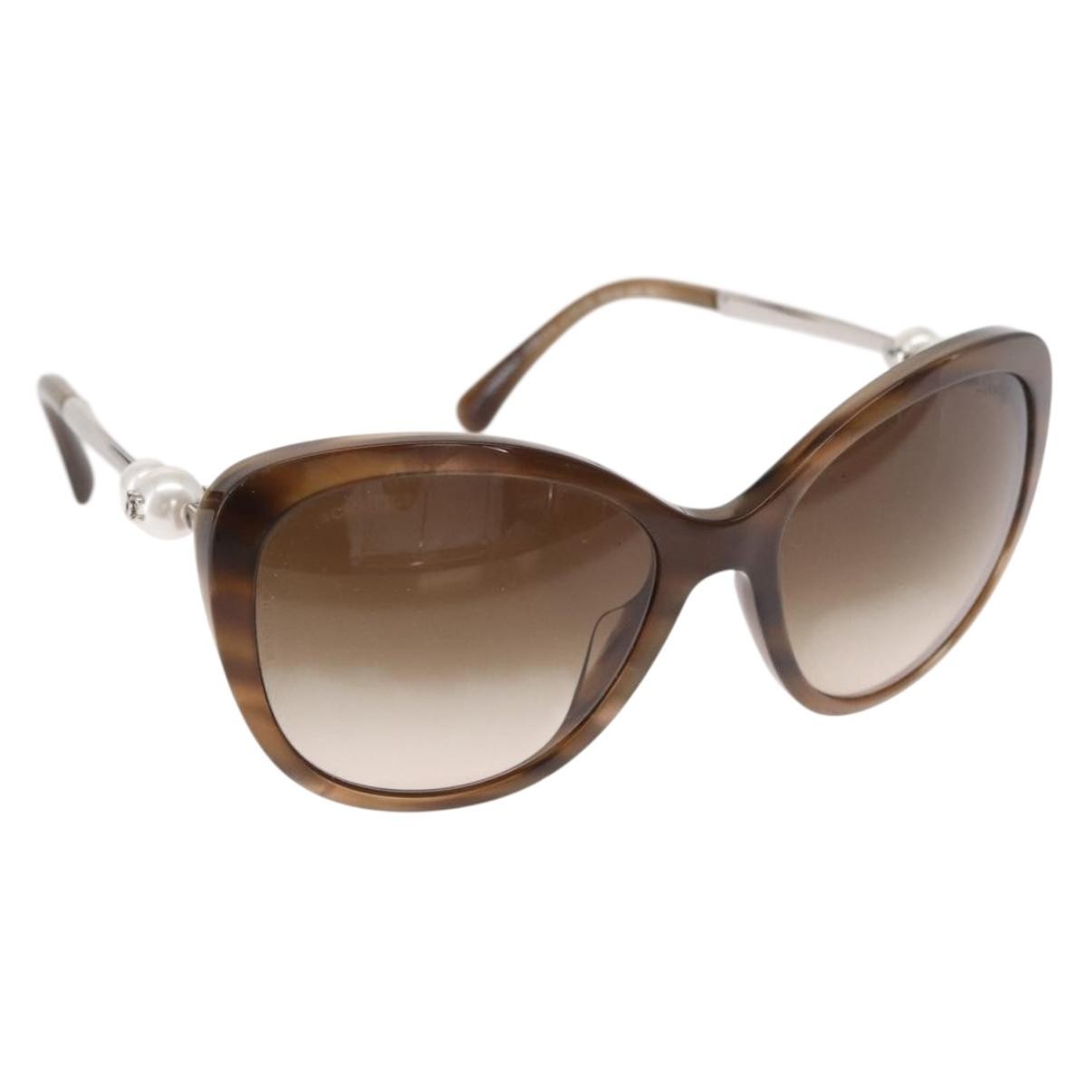 Chanel Logo CC Sunglasses Plastic, Brown, Plastic, Sunglasses