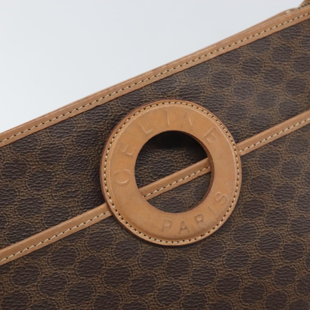 Celine Macadam Pochette Canvas and Leather, BROWN, CANVAS, Clutche & pouche
