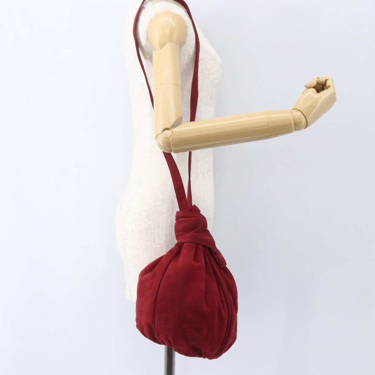 Loewe Anagram Shoulder Bag Suede, RED, SUEDE, Shoulder bag