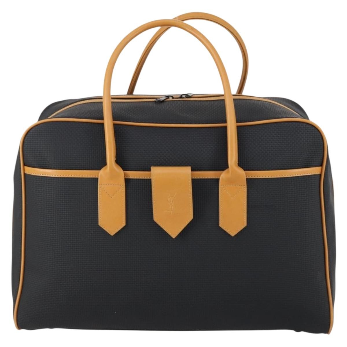 Saint Laurent Vintage Boston PVC Leather, BLACK, PVC, Travel bag