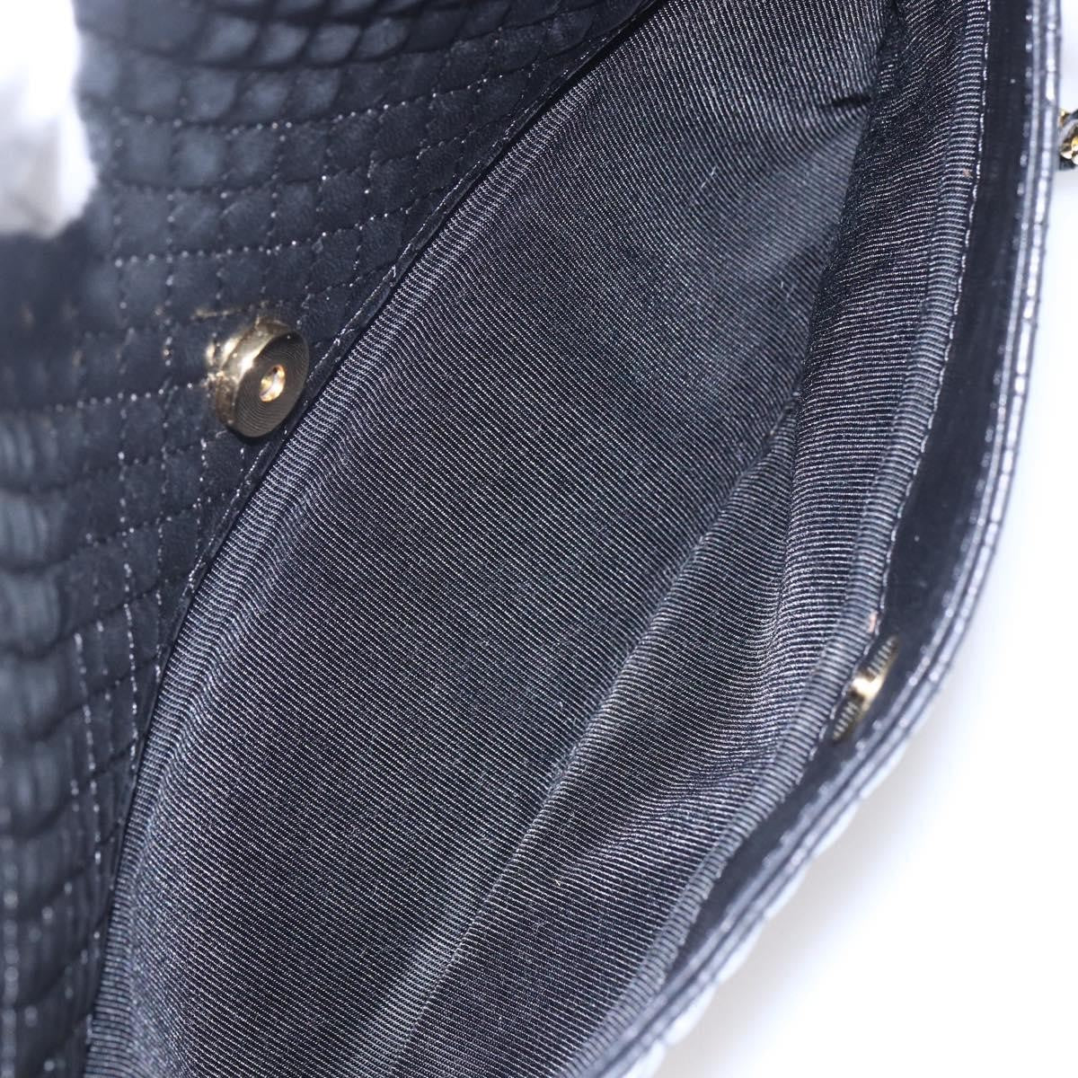 Bally Vintage Chain Shoulder Bag Quilted Leather, BLACK, LEATHER, Shoulder bag