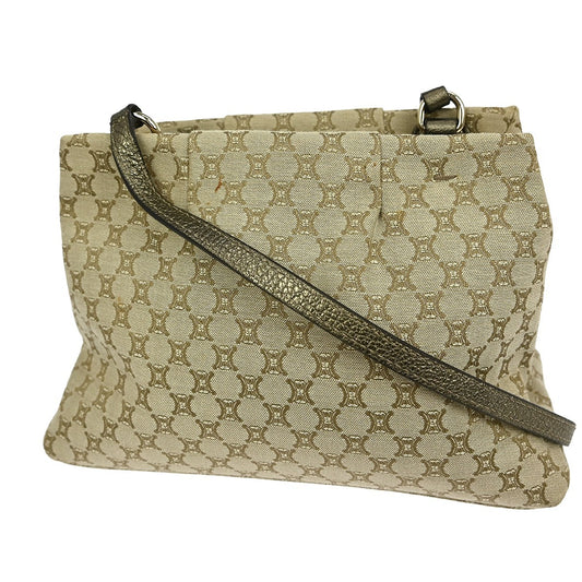 Celine Vintage Macadam Shoulder Bag Canvas, BEIGE, CANVAS, Shoulder bag