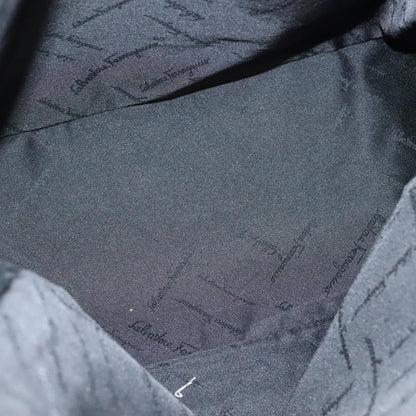 Salvatore Ferragamo Gancini handbag Canvas and Leather, NAVY, CANVAS, Handbag