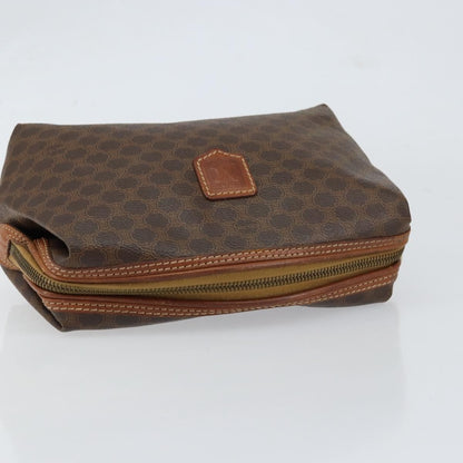 Celine Macadam Pochette Canvas and Leather, BROWN, CANVAS, Clutche & pouche