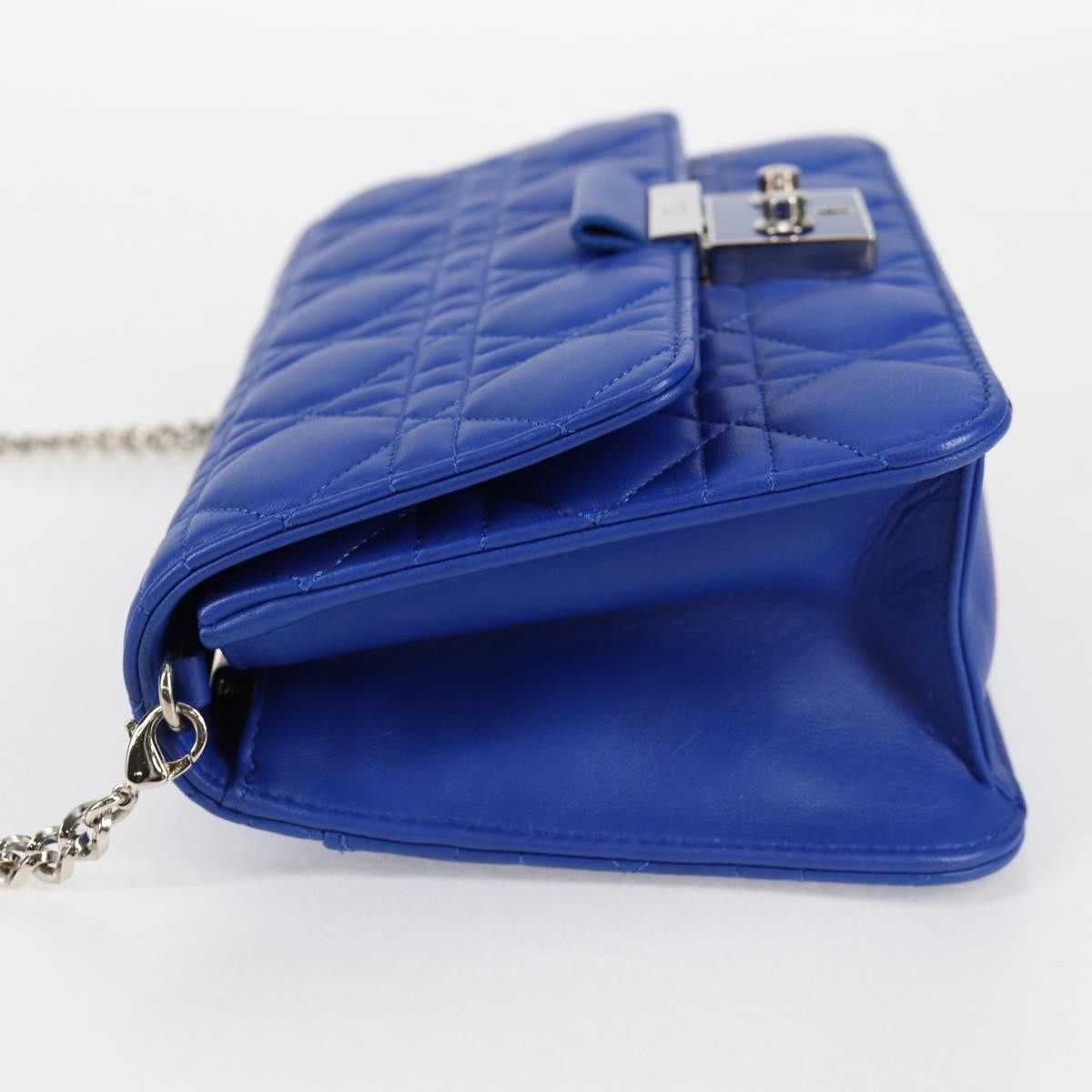 Christian Dior Miss Dior Promenade Pouch Cannage Quilt Lambskin, BLUE, LEATHER, Shoulder bag