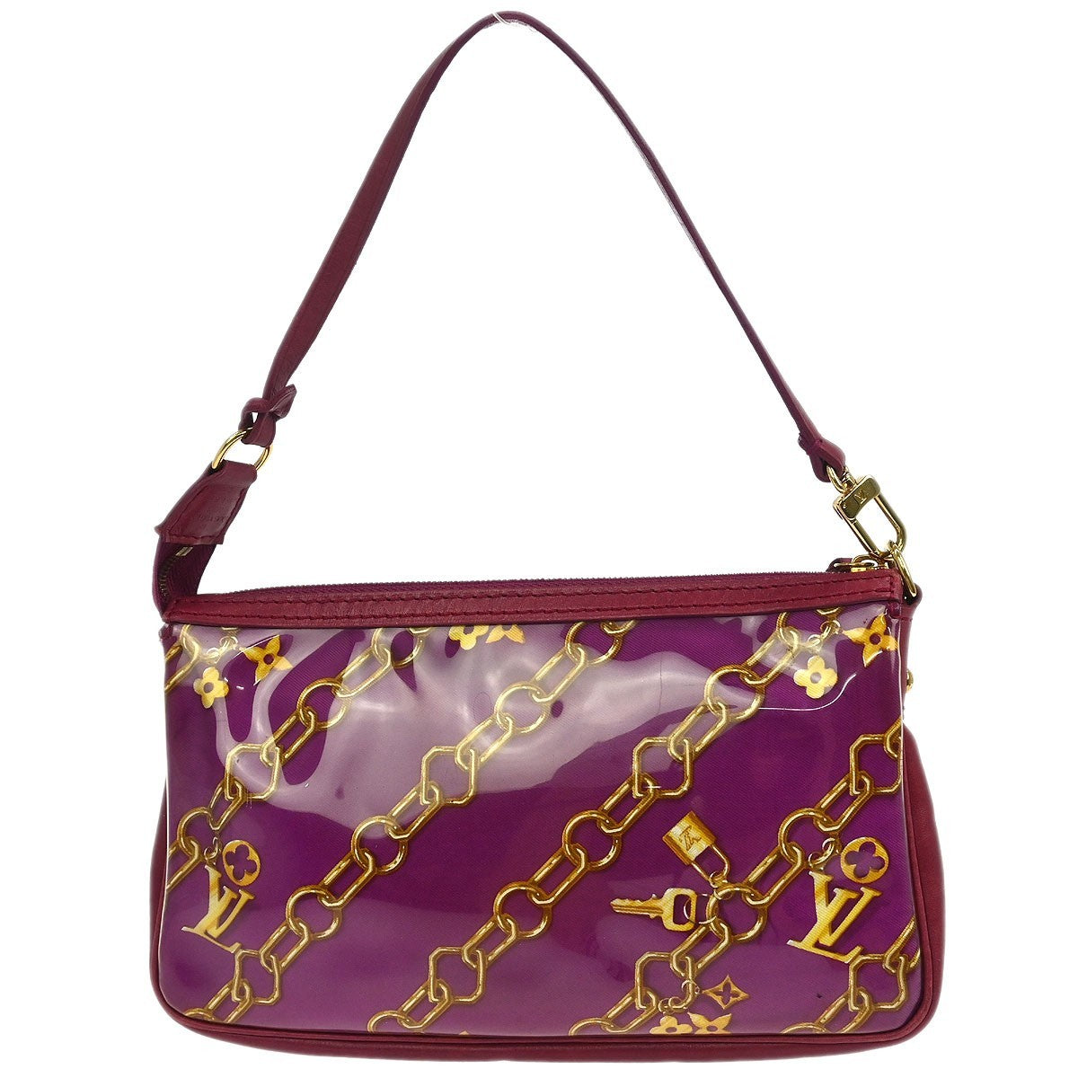Louis Vuitton Charms Pochette PVC Over Printed Silk, PINK, PVC, Clutche & pouche