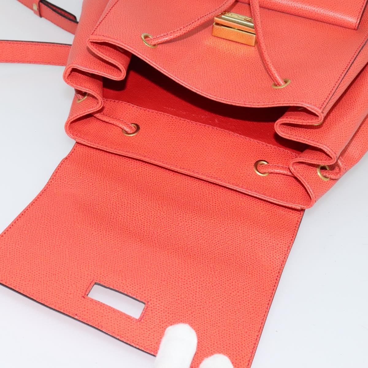 Celine Backpack Leather, ORANGE, LEATHER, Backpack