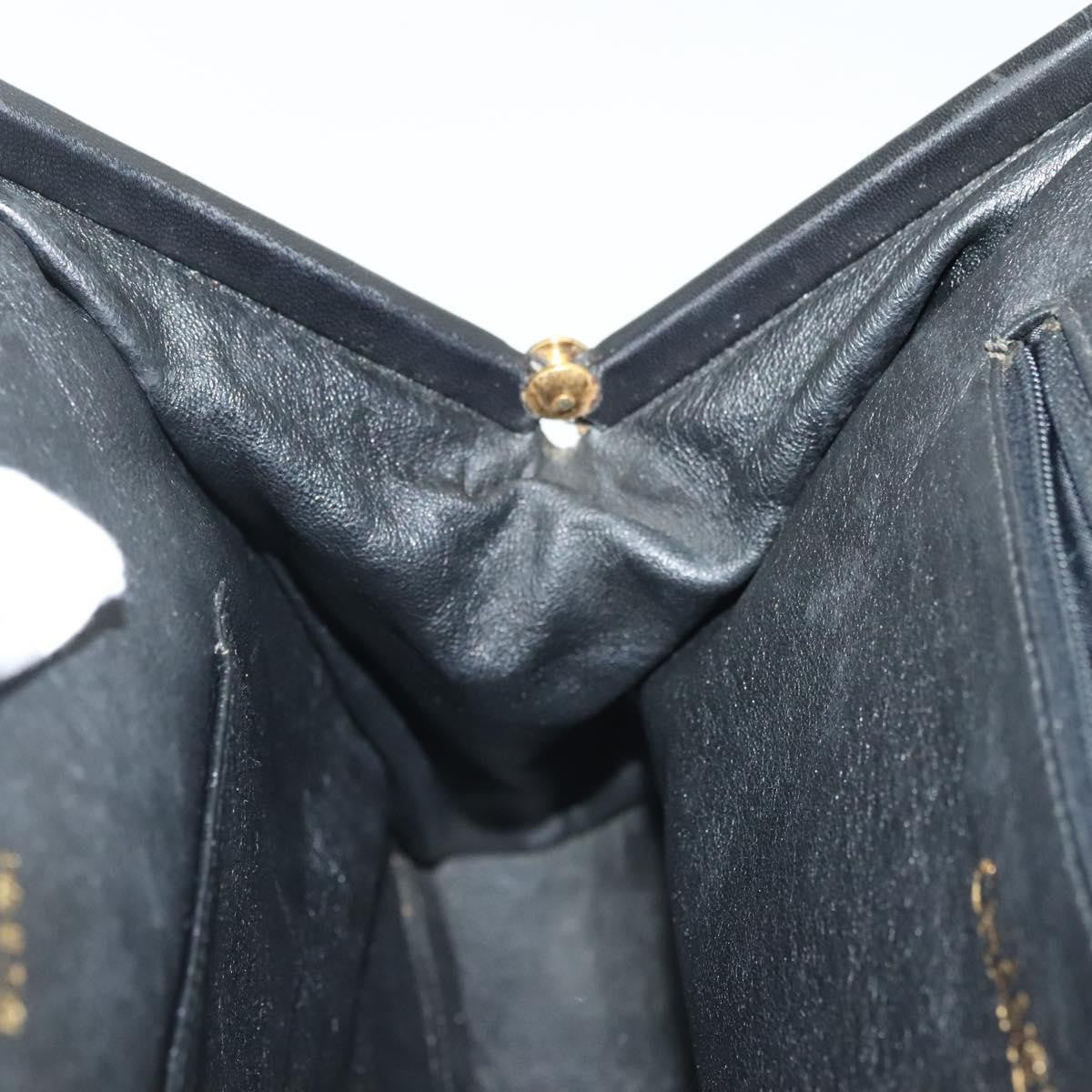 Chanel Vintage Chain Frame Bag Quilted Lambskin, BLACK, LEATHER, Shoulder bag