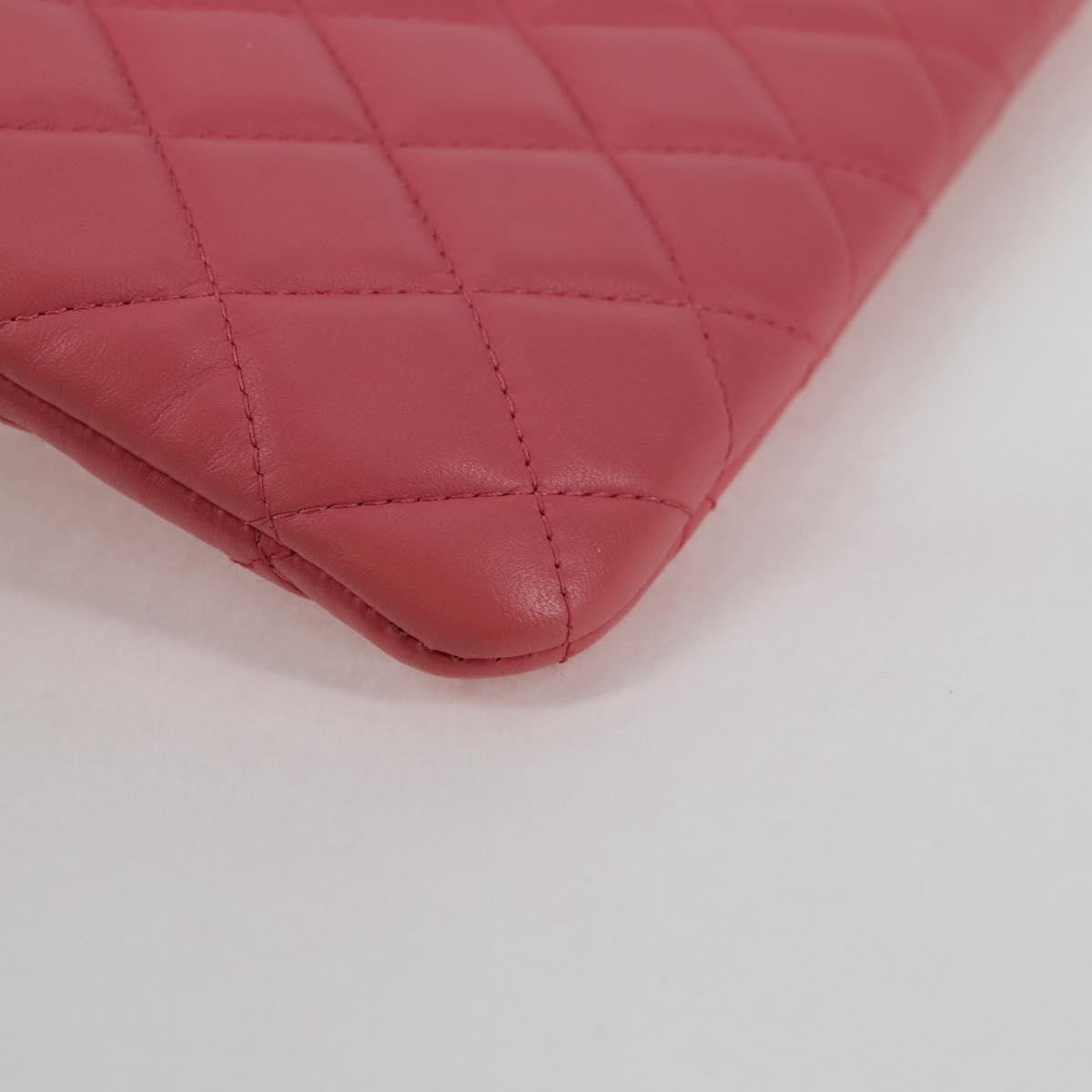 Chanel O Case Clutch Quilted Lambskin, PINK, LEATHER, Clutche & pouche