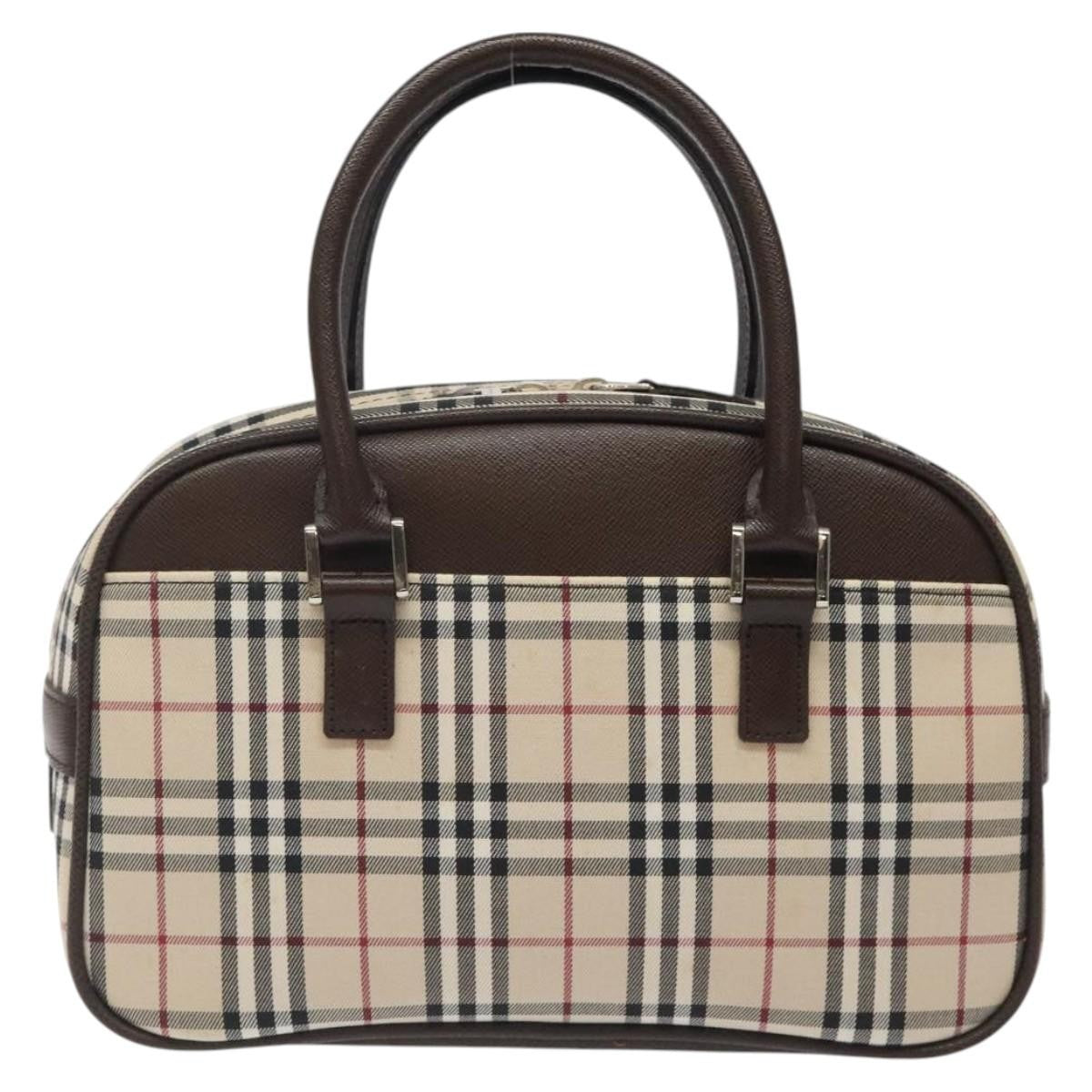 Burberry Nova Check Bowling Bag Canvas, BEIGE, CANVAS, Travel bag