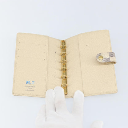 Louis Vuitton Agenda Cover Damier Azur, WHITE, CANVAS, Toiletry Case