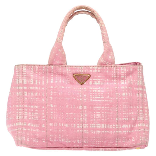 Prada Canapa Open Tote Canvas, PINK, CANVAS, Tote bag
