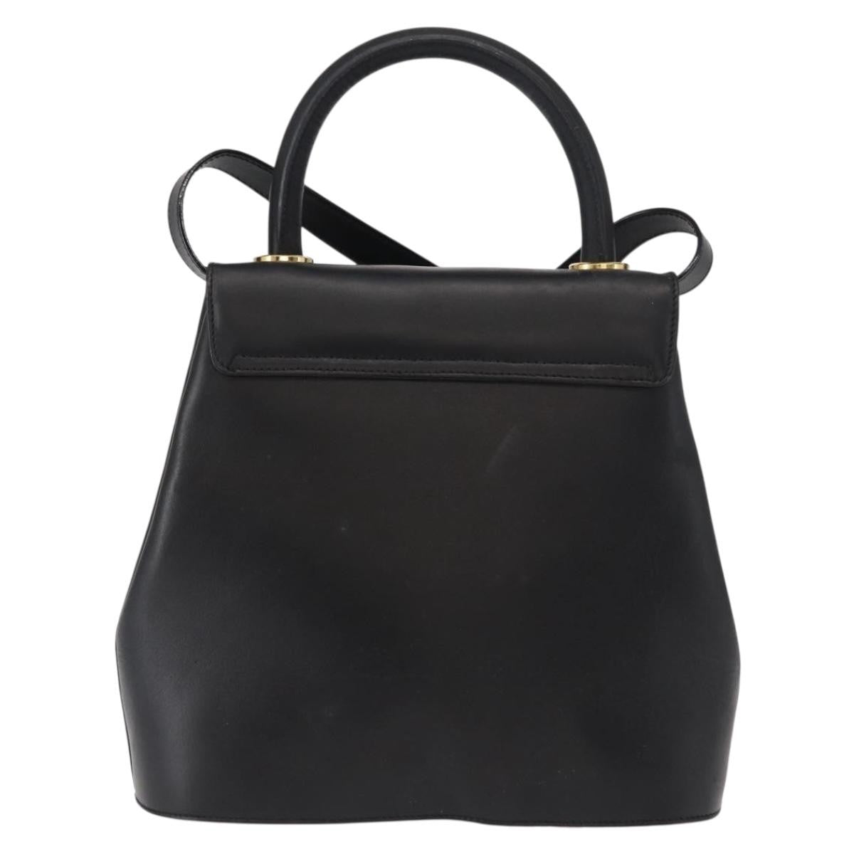 Salvatore Ferragamo Vintage Handbag Leather, BLACK, LEATHER, Handbag