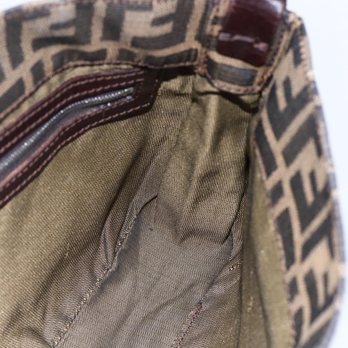 Fendi Vintage Shoulder Bag Zucca Canvas, KHAKI, CANVAS, Shoulder bag