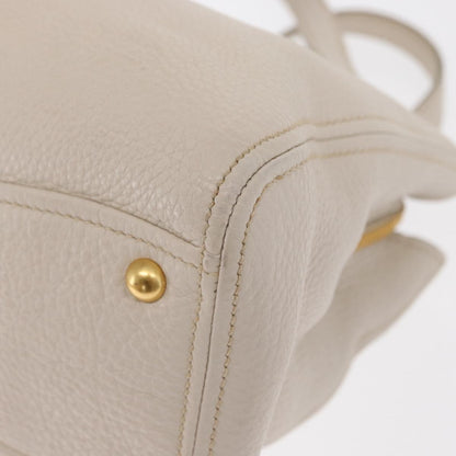 Miu Miu Phenix Convertible Tote Leather, WHITE, LEATHER, Handbag