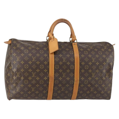 Louis Vuitton Keepall Bag Monogram Canvas, BROWN, CANVAS, Travel bag