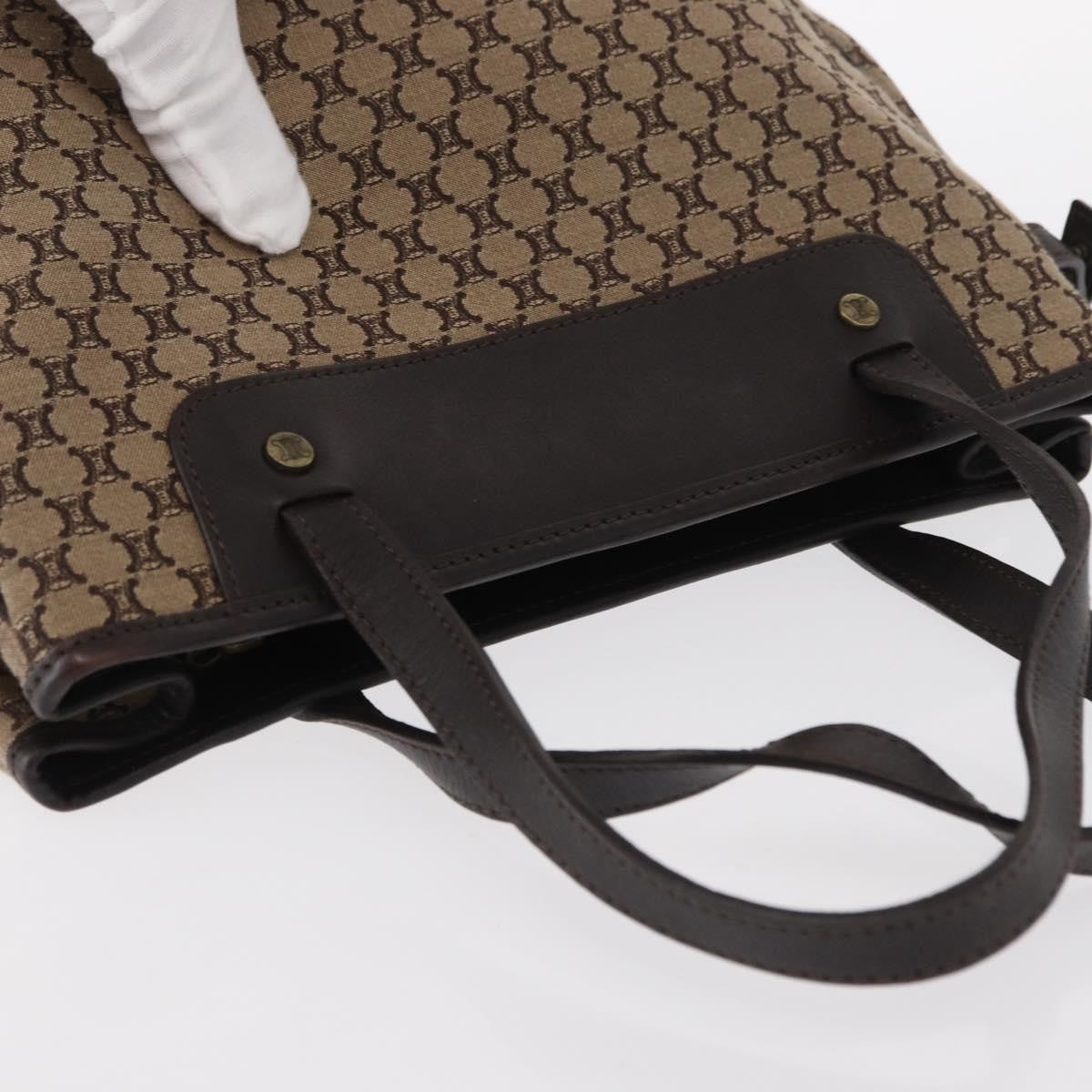 Celine Vintage Macadam Handbag Canvas, BEIGE, CANVAS, Handbag