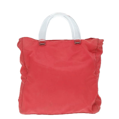 Prada Logo Flat Tote Bag. Nylon Tessuto, PINK, NYLON, Tote bag