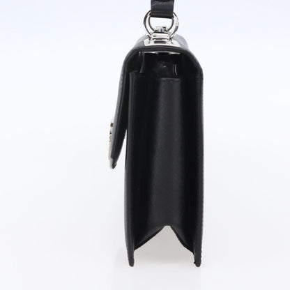 Salvatore Ferragamo Gancini handbag Leather, BLACK, LEATHER, Shoulder bag