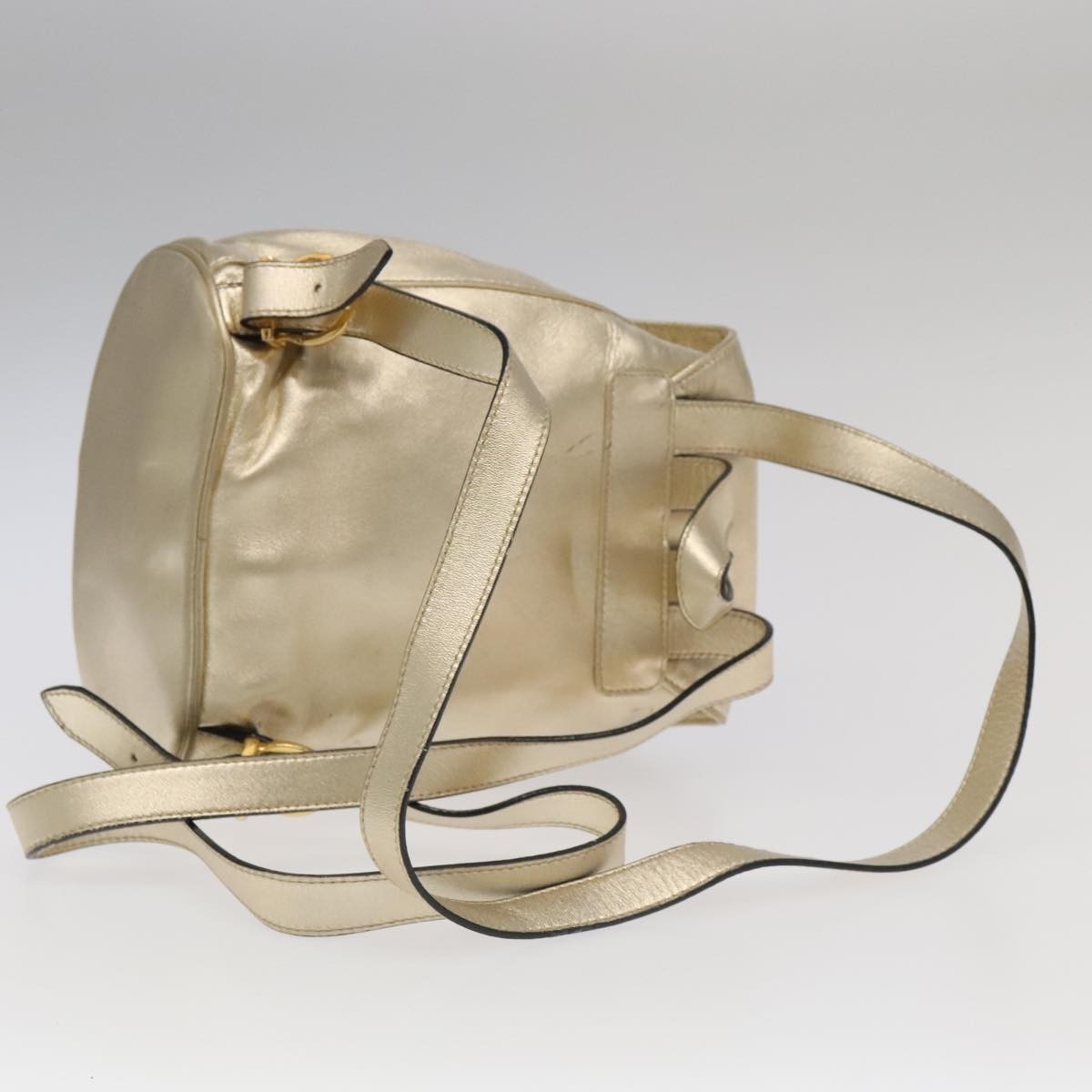 Salvatore Ferragamo Gancini Backpack Leather, GOLD, LEATHER, Backpack