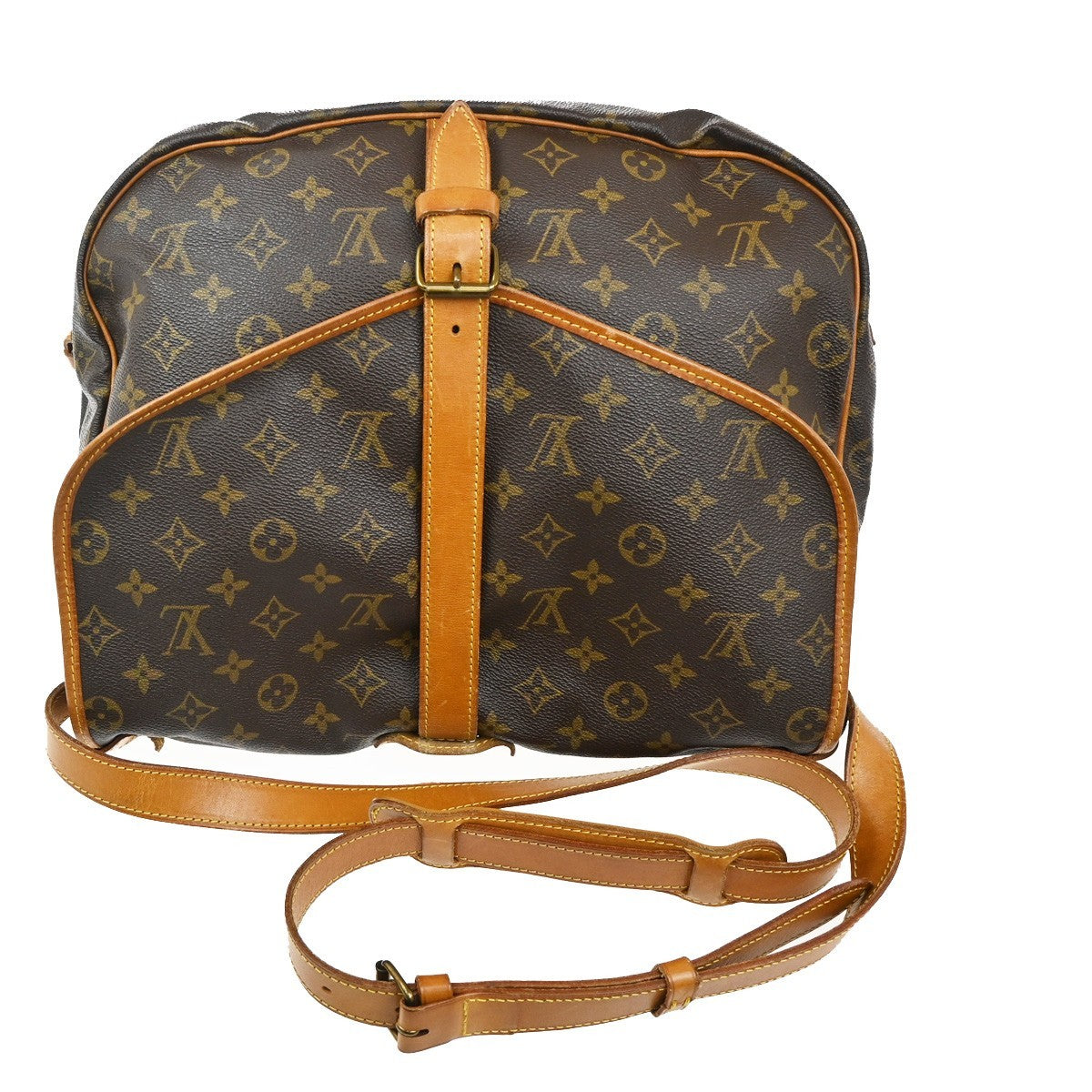 Louis Vuitton Saumur Handbag Monogram Canvas, BROWN, LEATHER, Shoulder bag